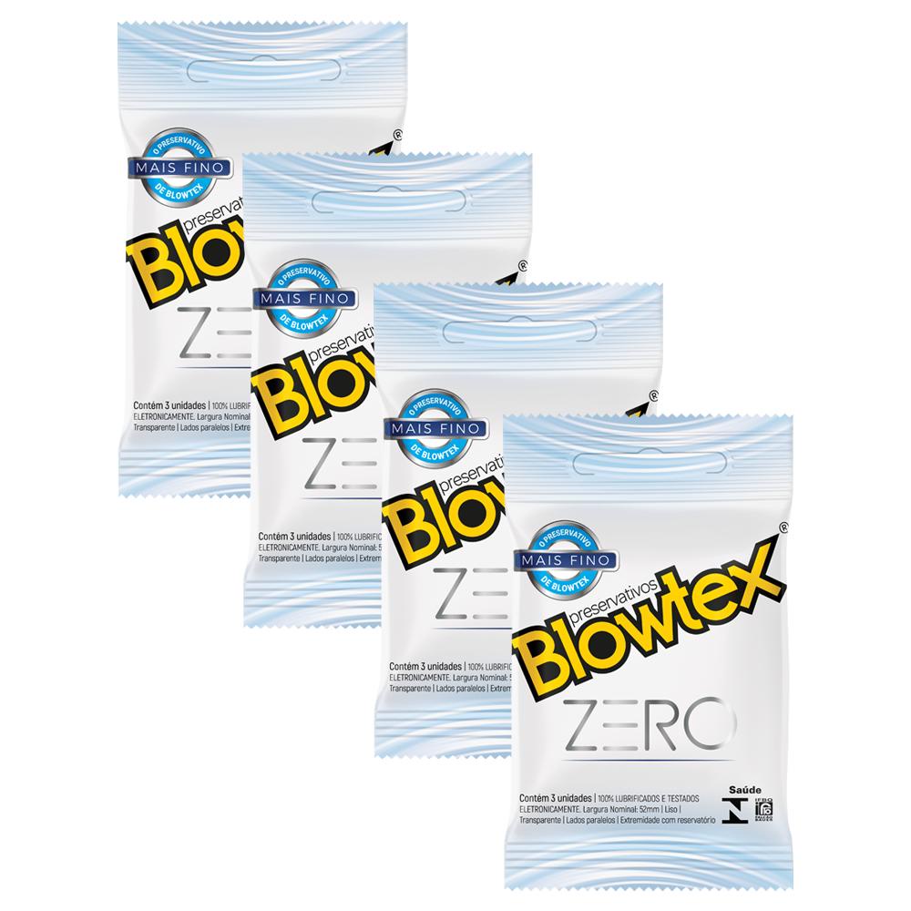 Kit 4 Pacotes Preservativo Blowtex Zero C/ 3 Unidades Cada em Oferta na Shopee
