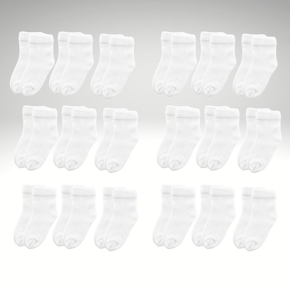 Kit Meias Lisa Branca - de 0 a 10 meses ( Kit 12 Pares )
