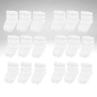 Kit Meias Lisa Branca - de 0 a 10 meses ( Kit 12 Pares )