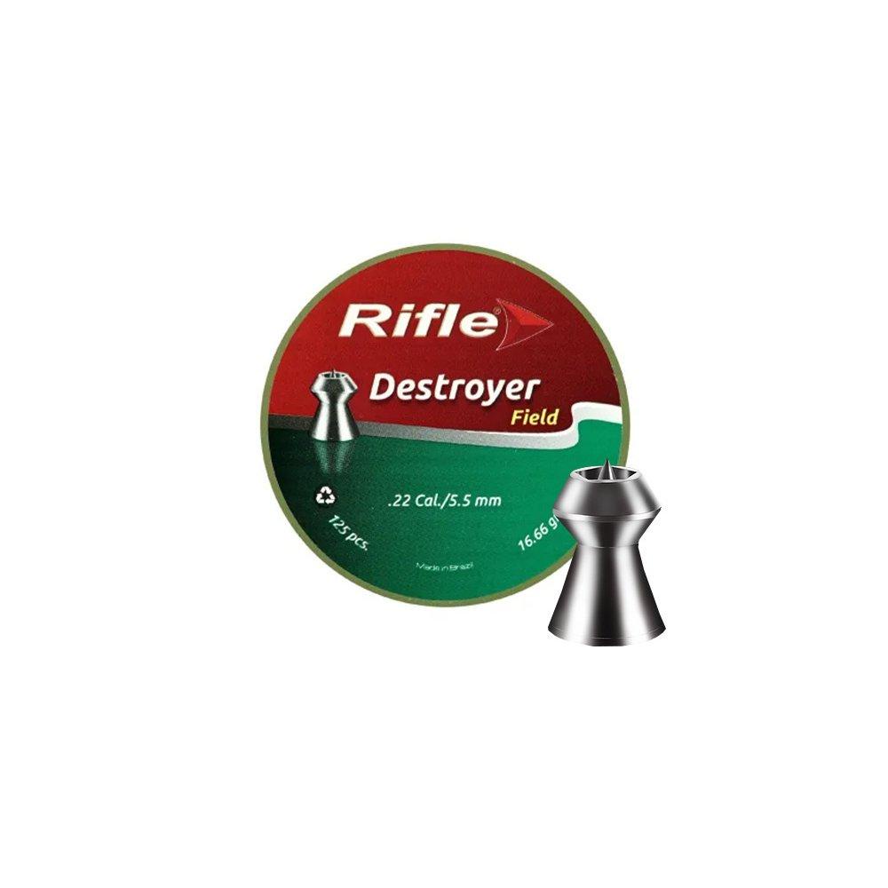 Chumbinho Rifle Destroyer Field 5,5mm Com 125 Und em Oferta na Shopee