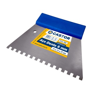 Espátula de Aço Dente 6 mm 11,5 x 17 cm - Castor em Oferta na Shopee