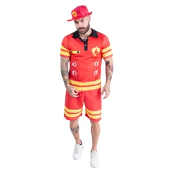Fantasia de Bombeiro Adulto Masculino Com Chapéu