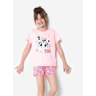 Pijama Manga Curta Menina Teen Algodão Vaca - Puket