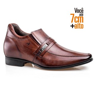 Sapato Social Couro Rafarillo Masculino Salto 7cm Forrado