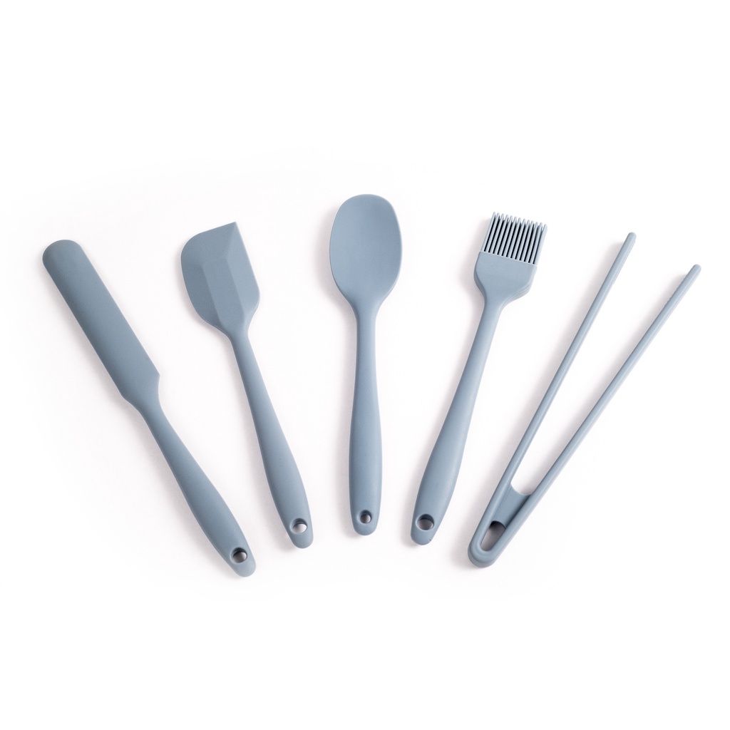 Kit de Utensílios de Silicone com 5 peças Azul - OIKOS - Home & Living