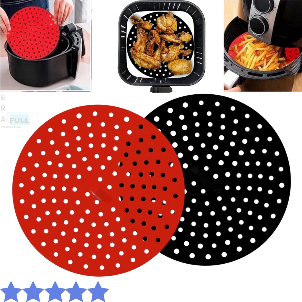 Tapete Protetor Redondo Silicone 16 cm Airfryer Fritadeira Forro Air Fryer Airflyer Arfray Arfryeir Arfrier Erfraier