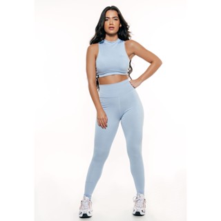 Conjunto Fitness Grace Golinha AQN SPORT Azul Claro ZERO TRANSPARÊNCIA