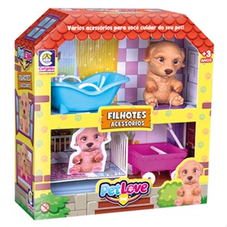 Brinquedo Casinha Pet Love Acessorios Filhotes