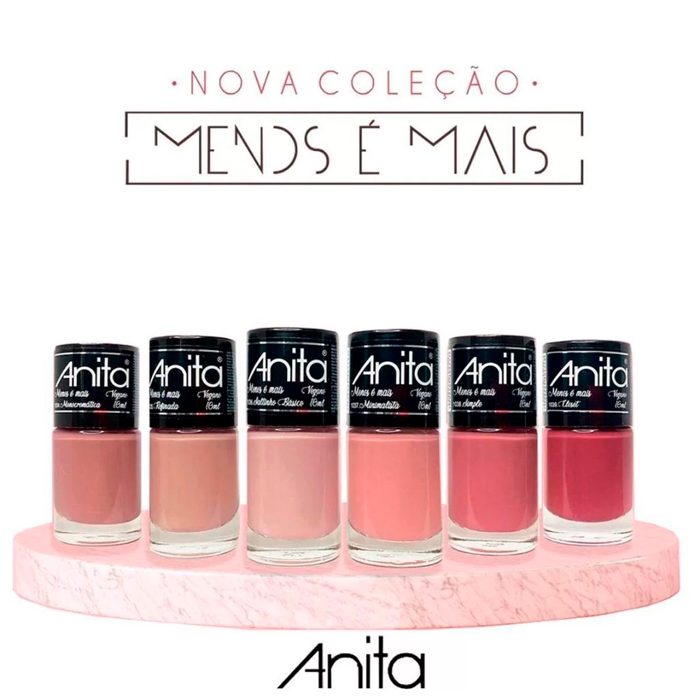 Coleção Esmaltes Nude Menos é Mais 10ml Anita 6un