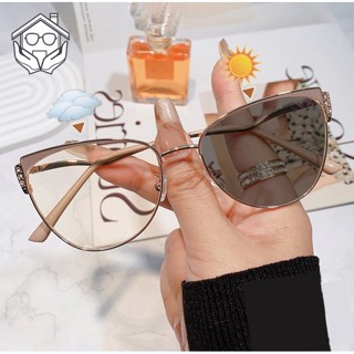 Óculos De Moda Gato Fotocrômicos Anti-Radiação Metal Para Mulheres Homens Lentes Substituíveis Molduras De Retro Estilo Europeu Americano Estéticos