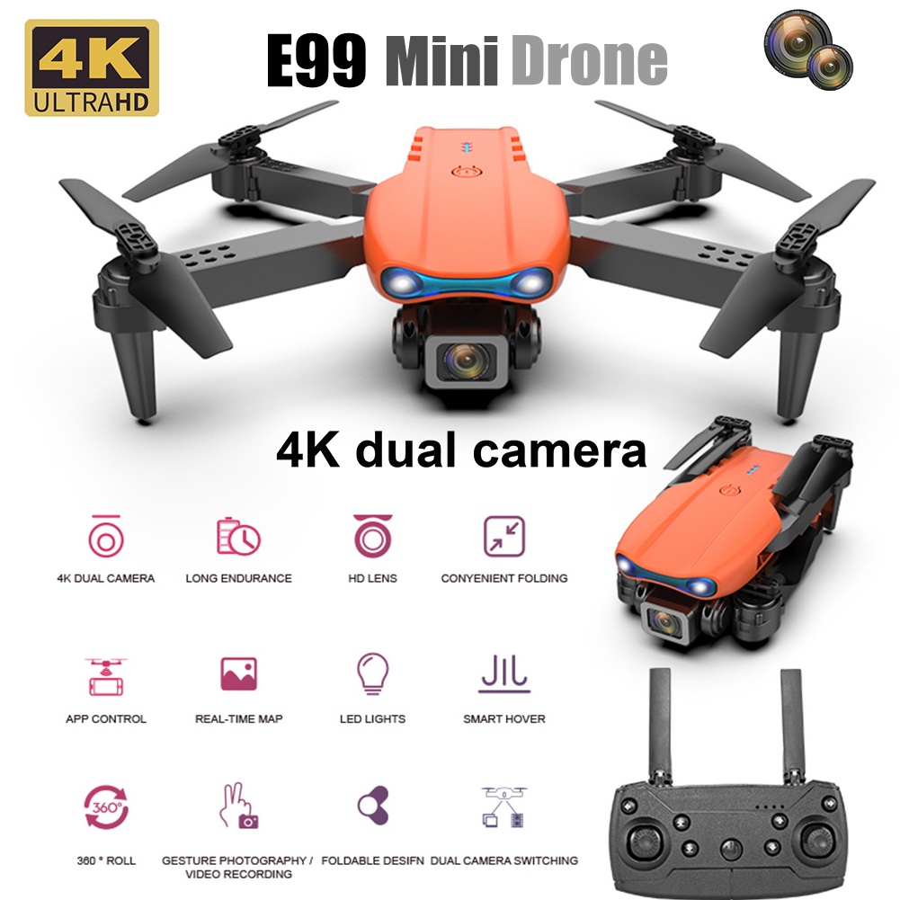 E999 K3 Pro Mini Drone 4K Câmera Dupla HD Profissional 1080P Para Evitar Obstáculos Fpv Rc Drones Quadcopter Helicópteros Brinquedos Garotos