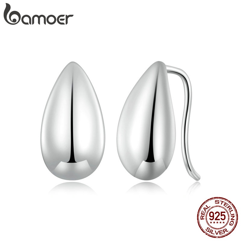 Bamoer 925 Sterling Silver Teardrop Brincos De Alto Brilho Moda Jóias Presentes Para Mulheres - Fashion Accessories