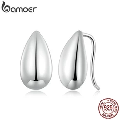 Bamoer 925 Sterling Silver Teardrop Brincos De Alto Brilho Moda Jóias Presentes Para Mulheres