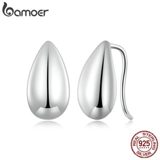 Bamoer 925 Sterling Silver Teardrop Brincos De Alto Brilho Moda Jóias Presentes Para Mulheres