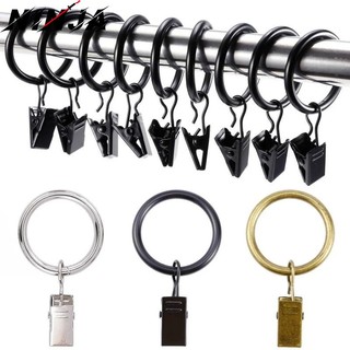 10Pcs Clipes De Cortina De Ferro Com Gancho/Acessórios Modernos Para Janelas Domésticas Quarto Parlor/Cortinas Hastes De Metal Pendurar Janela Multicolor Anel Decoração