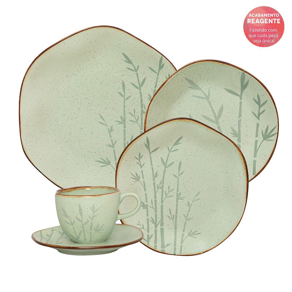 Aparelho de Jantar E Chá 20 Pçs Oxford Ryo Bambu em Oferta na Shopee