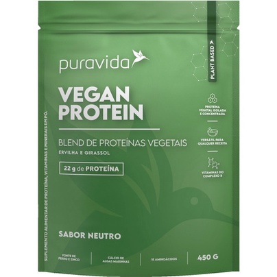 Whey Protein Vegano Neutro 450g Puravida