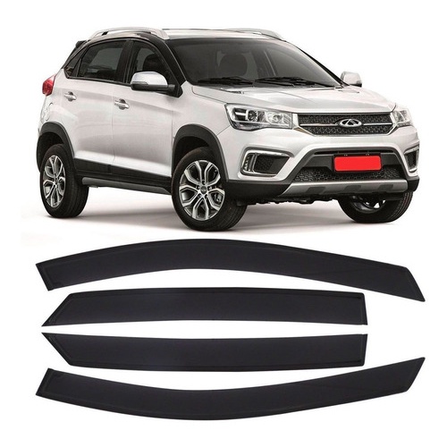 Calha de Chuva Defletor Chery Tiggo 2 2018 a 2022 4 Portas Ecoflex