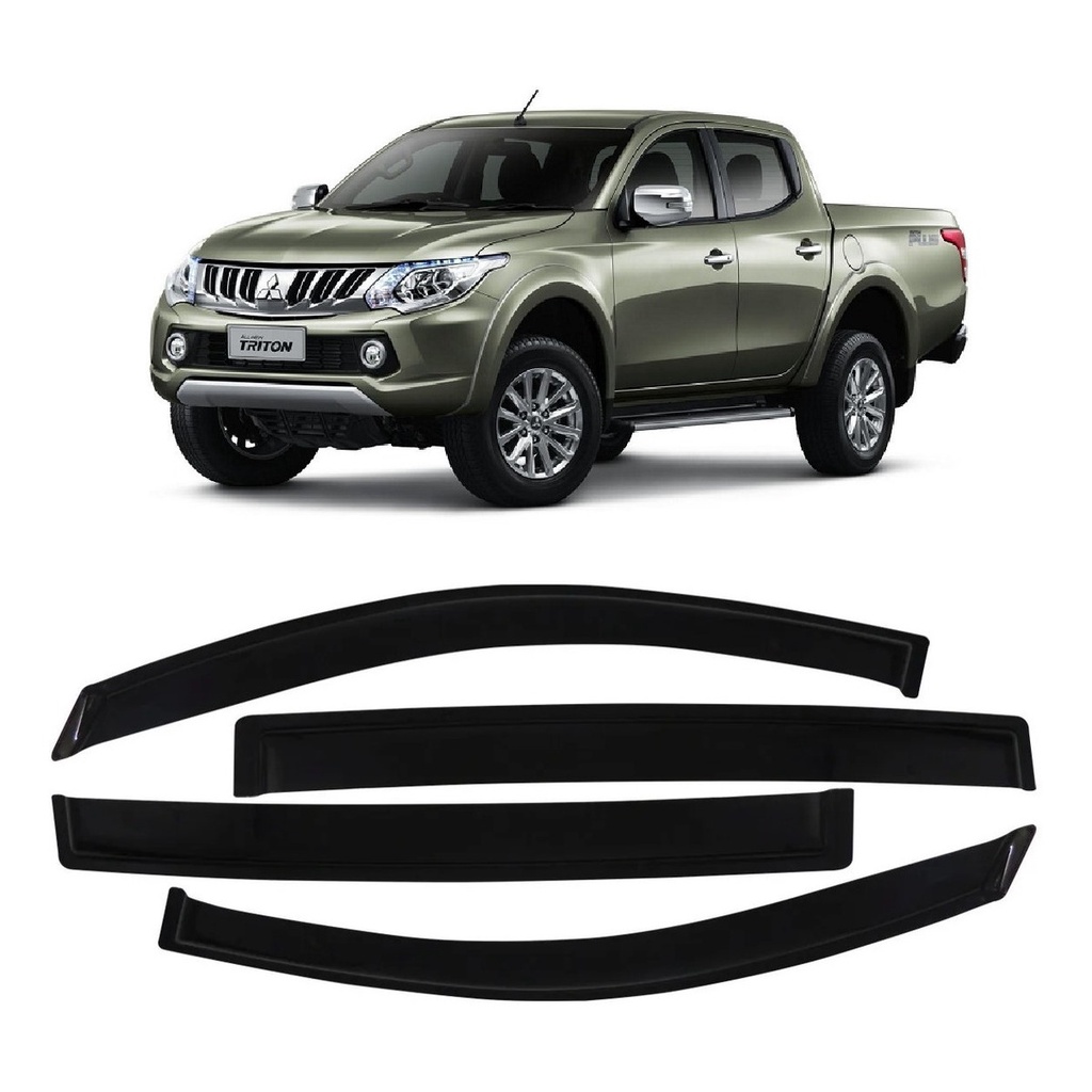 Calha De Chuva Defletor Mitsubishi L200 Triton 2008 A 2016 4 Portas Fume Tiger MT3656