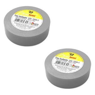 Kit 2 Fitas Isolantes 18mmx20m Cinza PVC E13 Enerbras em Oferta na Shopee