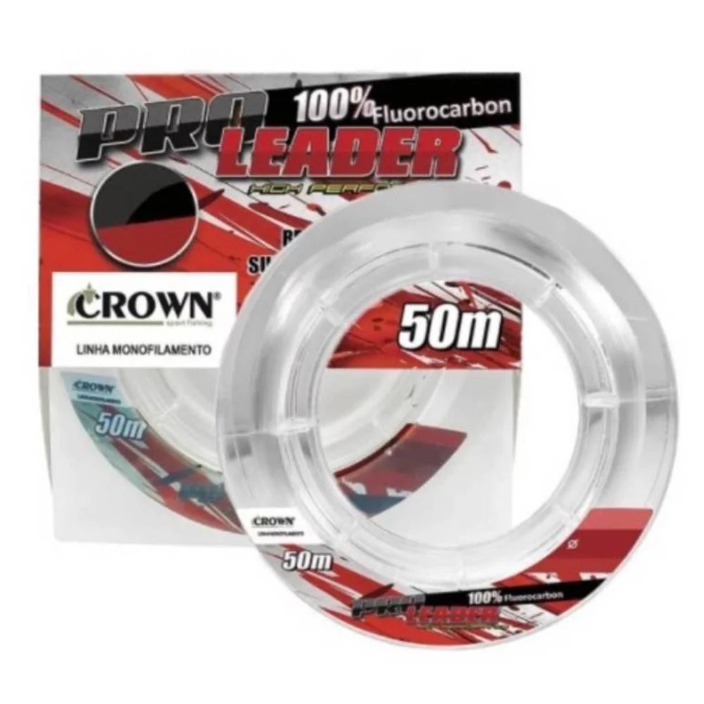 Linha Para Pescaria Leader Fluorcarbono Crown Pro Leader 0,70mm 76lb 50m