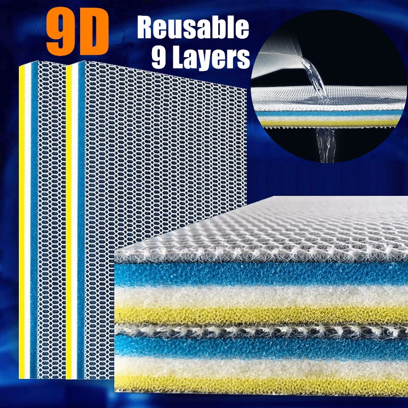 Reutilizável 9 Camadas Filtro De Peixe Tanque Esponja 9D Bioquímico De Espuma De Algodão Para Aquário Lã Sem Cola Meios Filtrantes em Oferta na Shopee