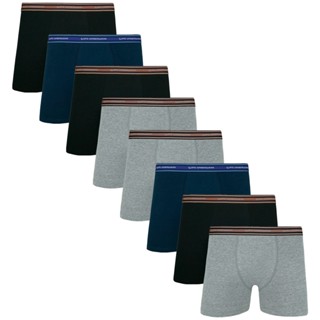 Kit com 8 Cuecas Boxer Tamanho Especial Plus Size Algodão Lupo