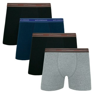 Kit com 4 Cuecas Boxer Tamanho Especial Plus Size Algodão Lupo