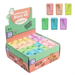Apontador com Depósito Retangular Pastel bloco 40 - Leo&Leo