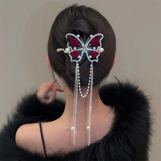 Clip de Cabelo de Alta Sensação Tassel Rose Back Head Clip de Cabelo Clip de Torção Classe Clip de Cabelo em Oferta na Shopee