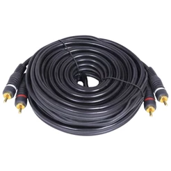 Cabo Rca Kx3 Duplo 5 Metros 4mm Emborrachado Preto Som Automotivo P/ Modulo