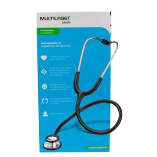 Estetoscópio Cardiológico Profissional Premium Multilaser Preto Hc378