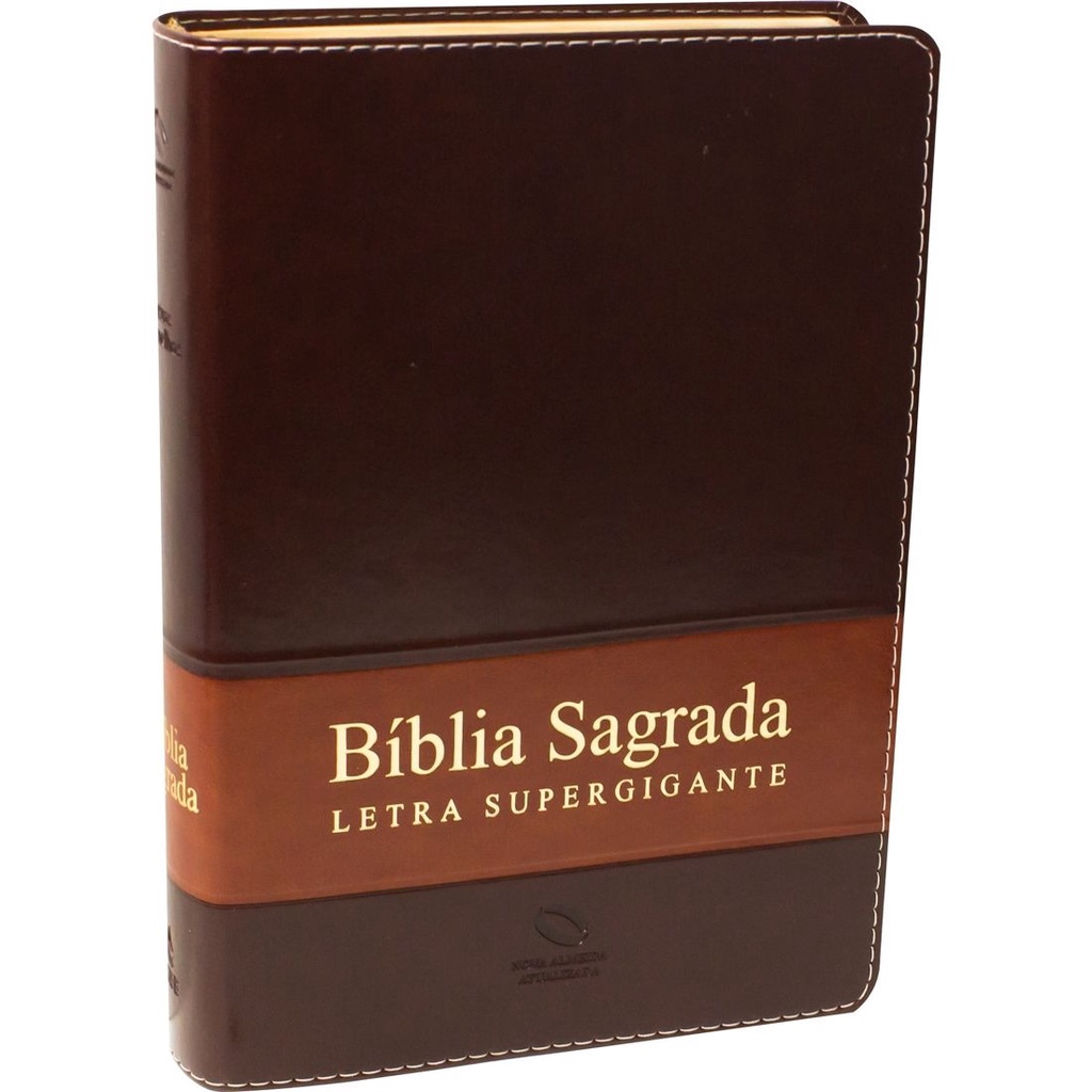 Bíblia Sagrada NAA | Letra Supergigante | Índice | Couro sintético | Marrom