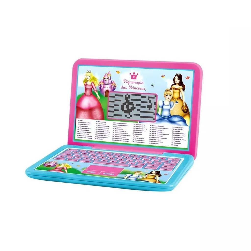Laptop Rosa Princesas 6217 - DmToys em Oferta na Shopee
