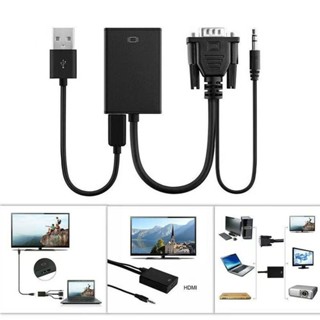 conversor adaptador VGA para HDMI PC/TV