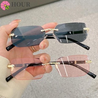 HOUR Frameless Óculos De Sol , Y2K UV400 Sem Aro De Proteção , Vintage Shades Para Mulheres E Homens