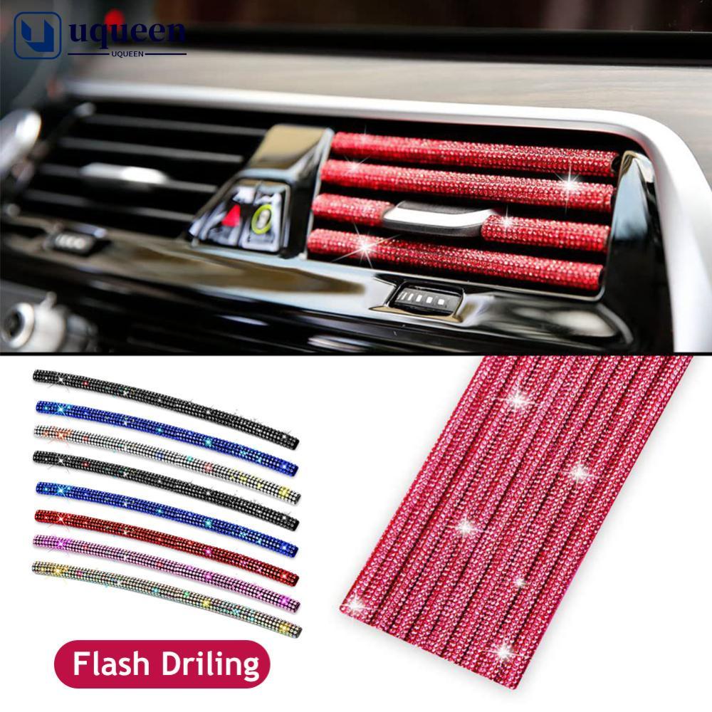 UQUEEN 1Pc Diamante Ar Condicionado Para Carros Tiras Decorativas Universal U Clip Rhinestones Adesivo Autocolante Interior DGA1