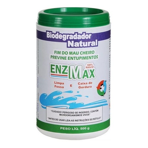 Enzmax Limpa Fossa Caixa De Gordura Ralo Biodegradador Biomax Enzlimp Natural 500g