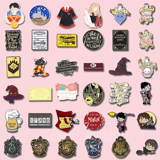 Alfinete Da Academia Mágica Harry Potter Esmalte Alfinetes Broche Mágico Chapéu De Bruxa Lua Fase Feitiçaria Lapela Crach