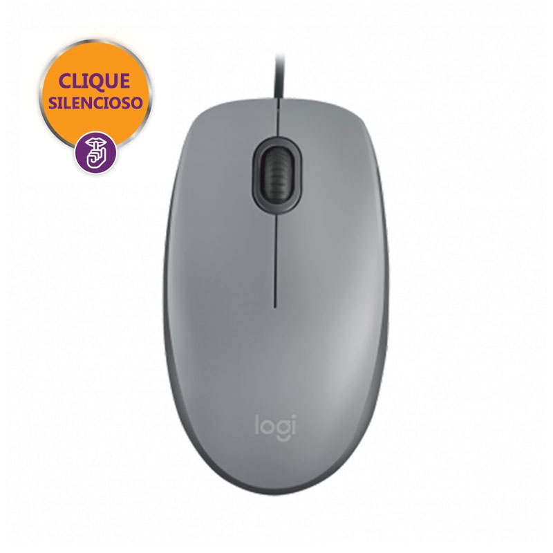 Mouse USB Silent óptico M110 cinza Logitech