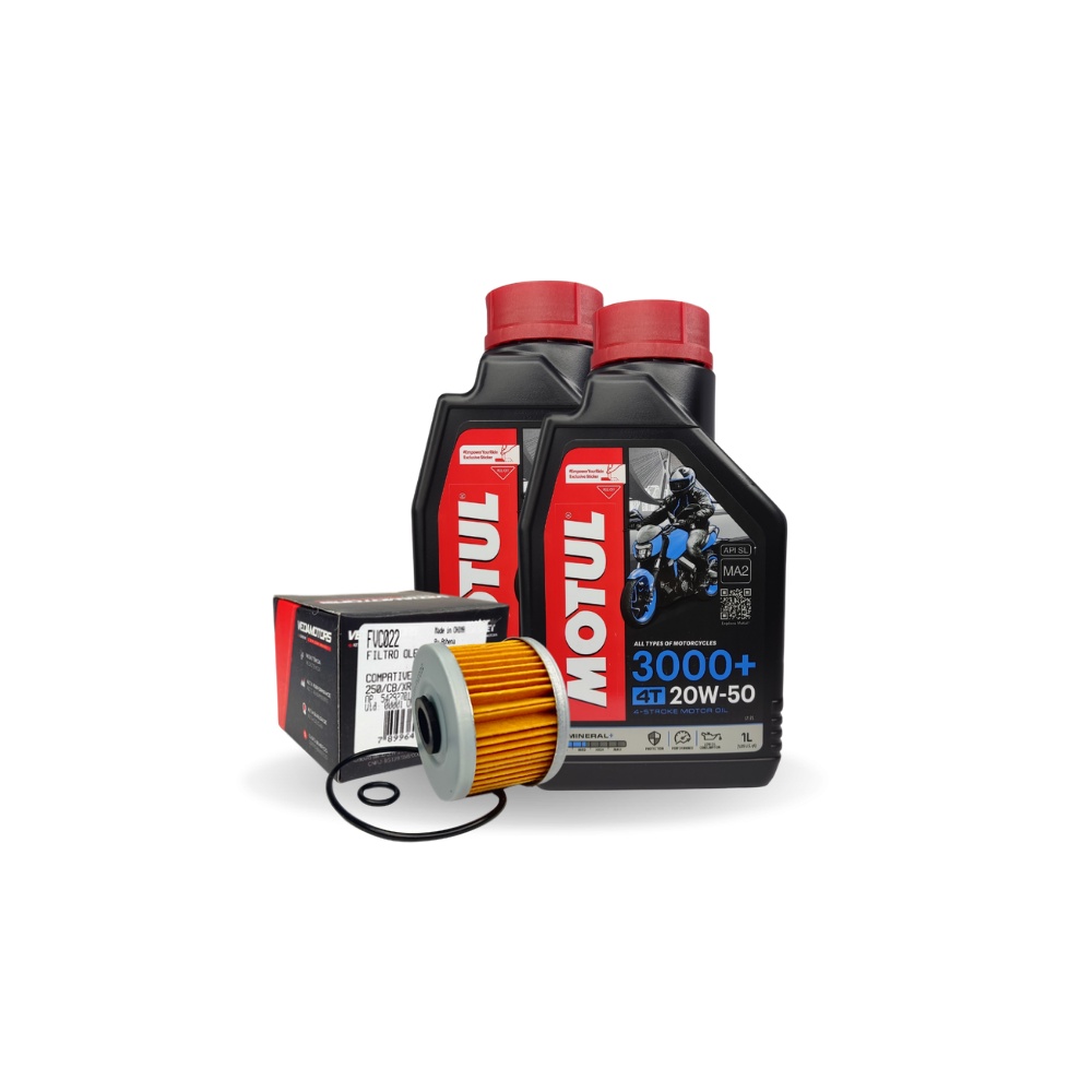 Kit Troca De Óleo e Filtro Tornado / Twister / Falcon - Motul 3000+ 20w50