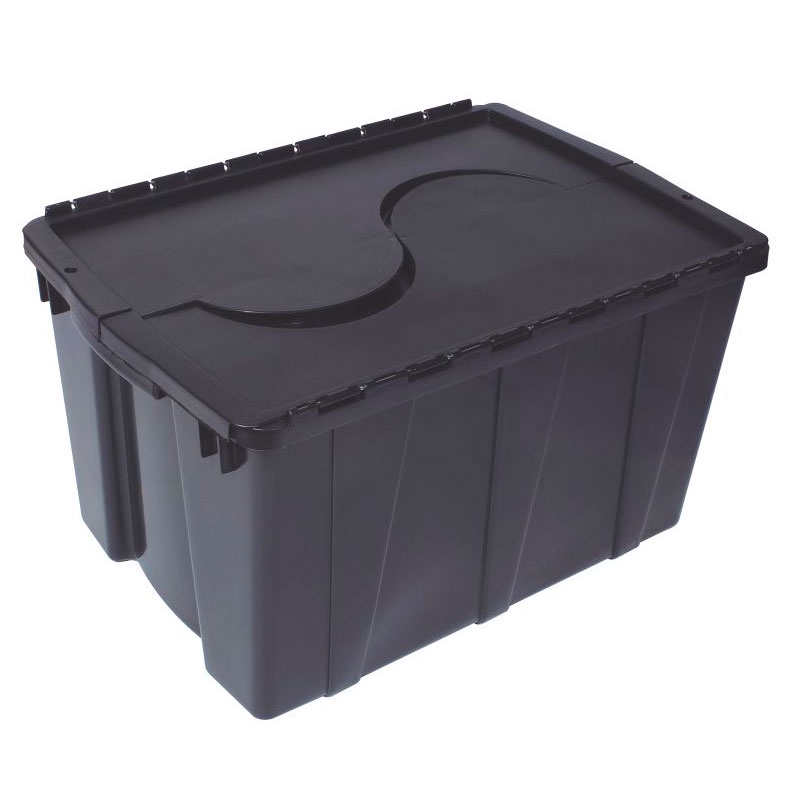 Caixa organizadora box alta C/trava preto OR08 56L São Bernardo - Home & Living