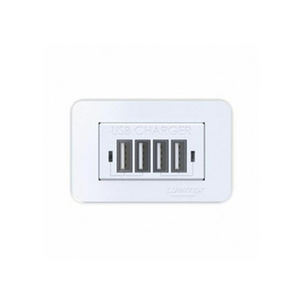 Tomada USB com 4 Saídas Lumitek Preto
