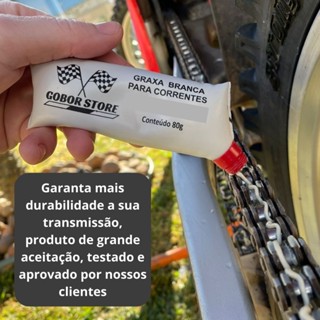 Graxa branca lubrificante para corrente de moto 80g