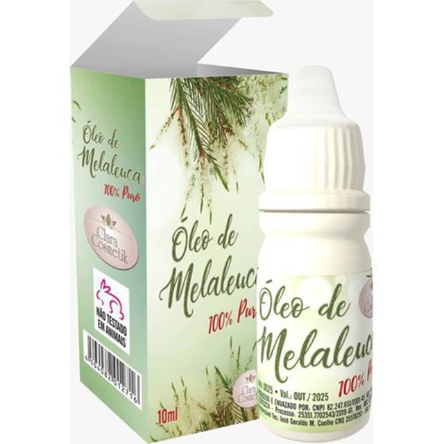 Oleo de Melaleuca 100% Puro 10mL Pronto Para Uso em Cabelo e Pele - Antiflamatorio Massagem Corporal
