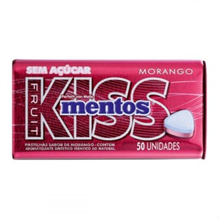 Pastilha sem Açúcar de Morango Mentos Kiss