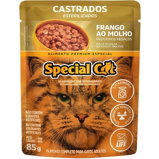 Ração Úmida Special Cat Sachê Frango para Gatos Castrados