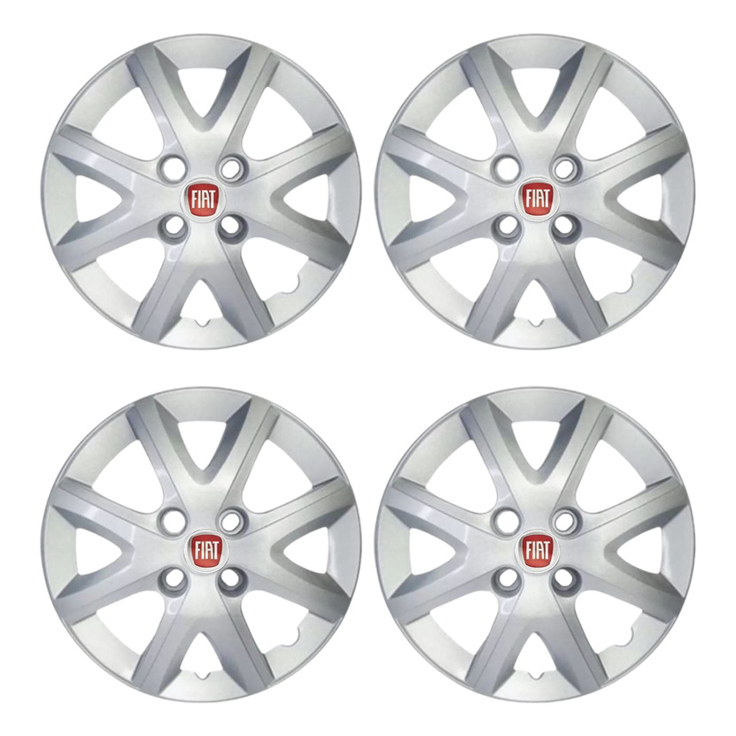 Jogo de Calota Fiat Siena El 1.4 2014 Aro 14 4un Cb0048(prata) em Oferta na Shopee