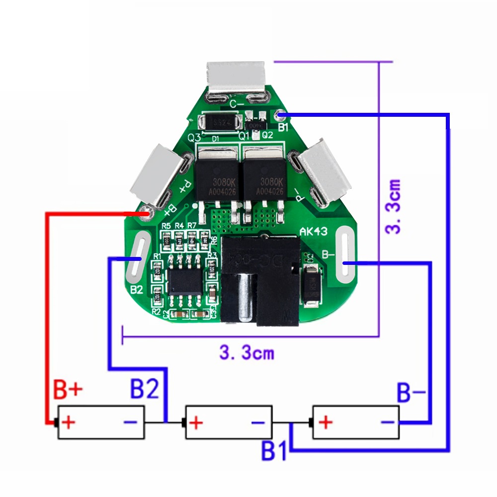 VOKTTA 3S 12.6V 6A BMS Placa De Proteção De Bateria De Íon-Lítio De 18650 Equalizadora Banco De Energia Para Broca Elétr