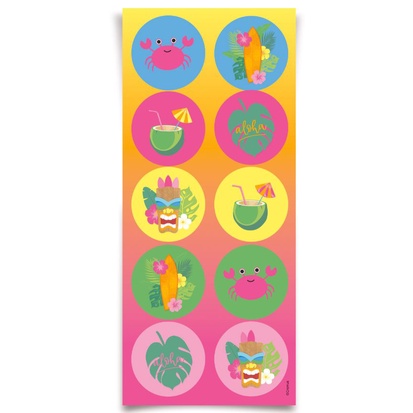 Adesivo Redondo Festa Havaiana - 30 unidades - Cromus - Rizzo em Oferta na Shopee